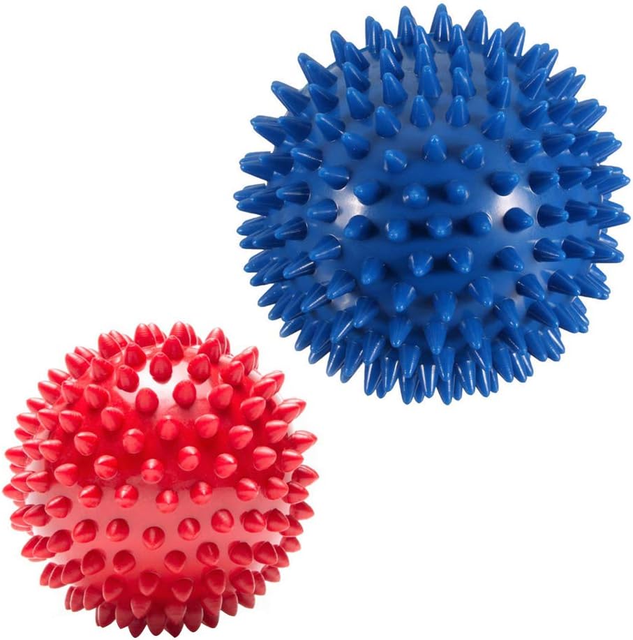 Pack of 2 Spiky Hard Massage Balls - Foot Arch Trainer Plantar Fasciitis, Muscle Massager Ball Exercise