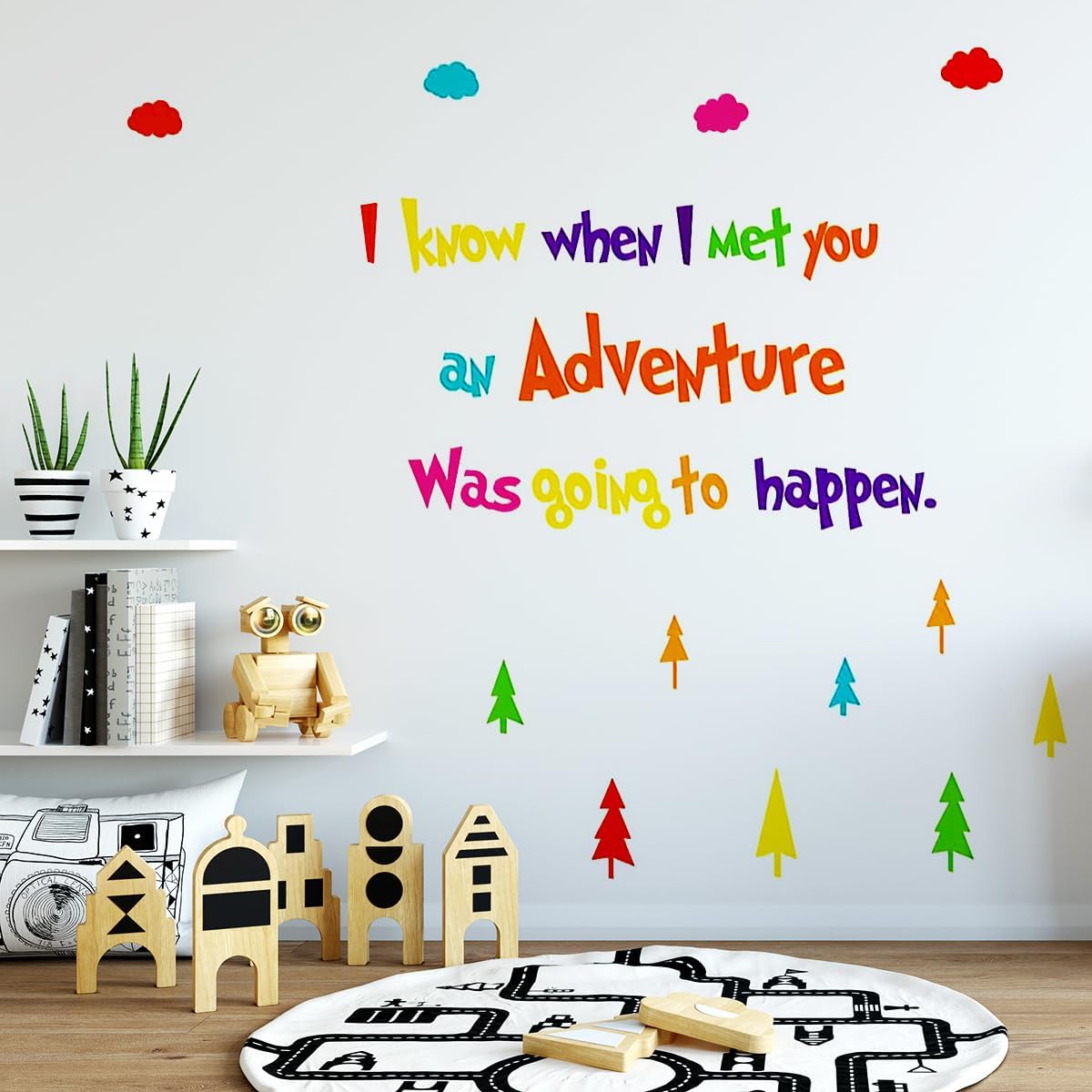 Lchen I Know When I Met You an Adventure was Going to Happen Wall Sticker Colorful Inspirational Quote Wall Decal Classroom Kid Bedroom Playroom (I Know)