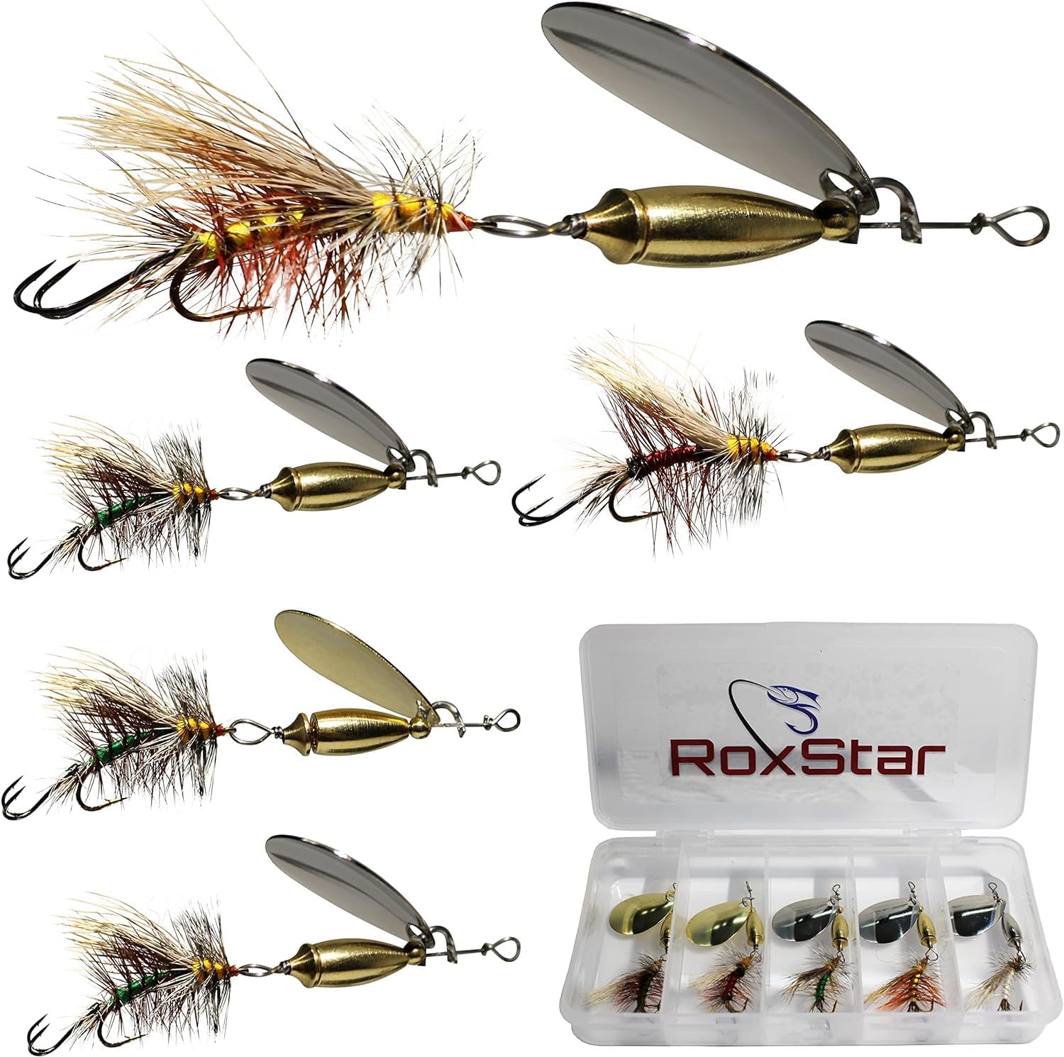 RoxStar Fly Strikers Proven Nationwide to Out-Fish Any Spinner | Hand-Tied in The USA | Most Versatile Fishing Spinner Ever! Trout, Bass, Steelhead | Stop Fishing - Start Catching