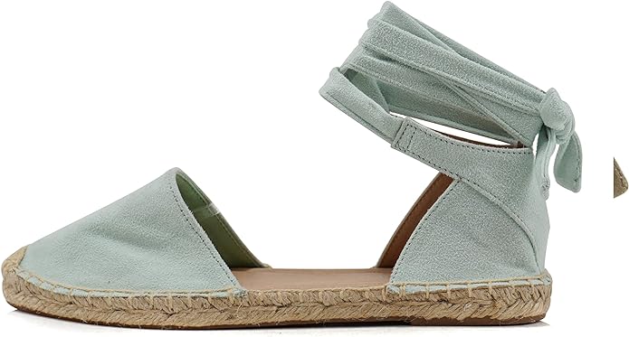 Soda Layout ~ Women Casual Close Toe Espadrille Fashion Flat Shoe with Ankle Wrap Strap