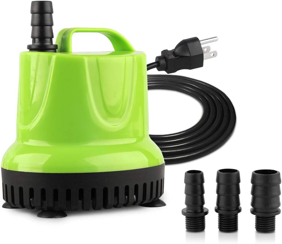 FREESEA 330 GPH 25W Submersible Water Pump for Pond Aquarium Hydroponics Fish Tank Fountain Waterfall