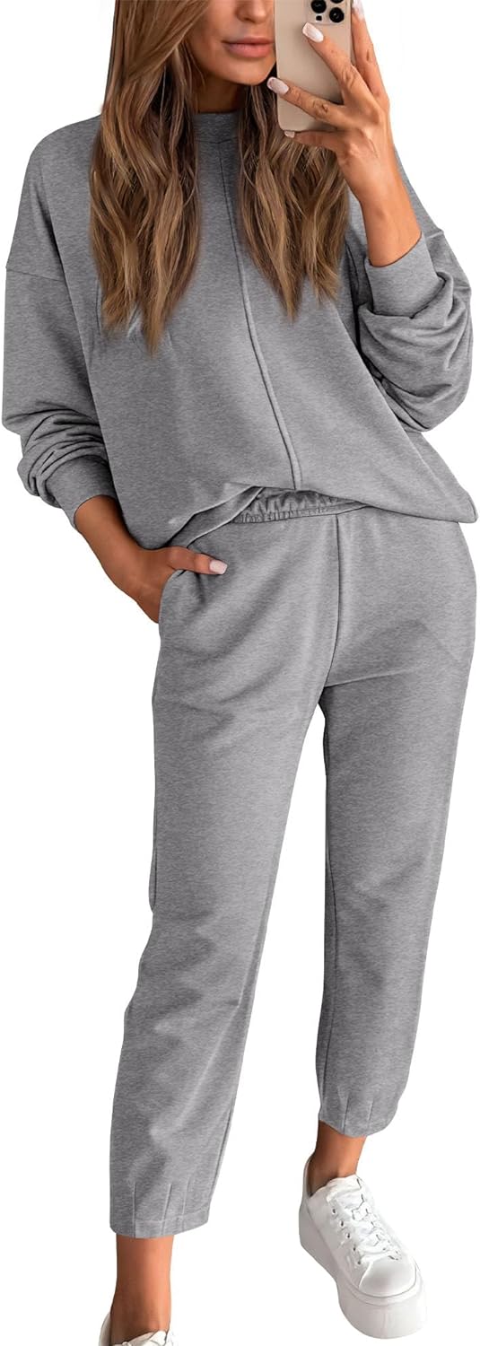 BTFBM 2024 Women 2 Piece Outfits Long Sleeve Pullover Jogger Pants Lounge Sets Fall Winter Sweatsuits Tracksuit Pockets