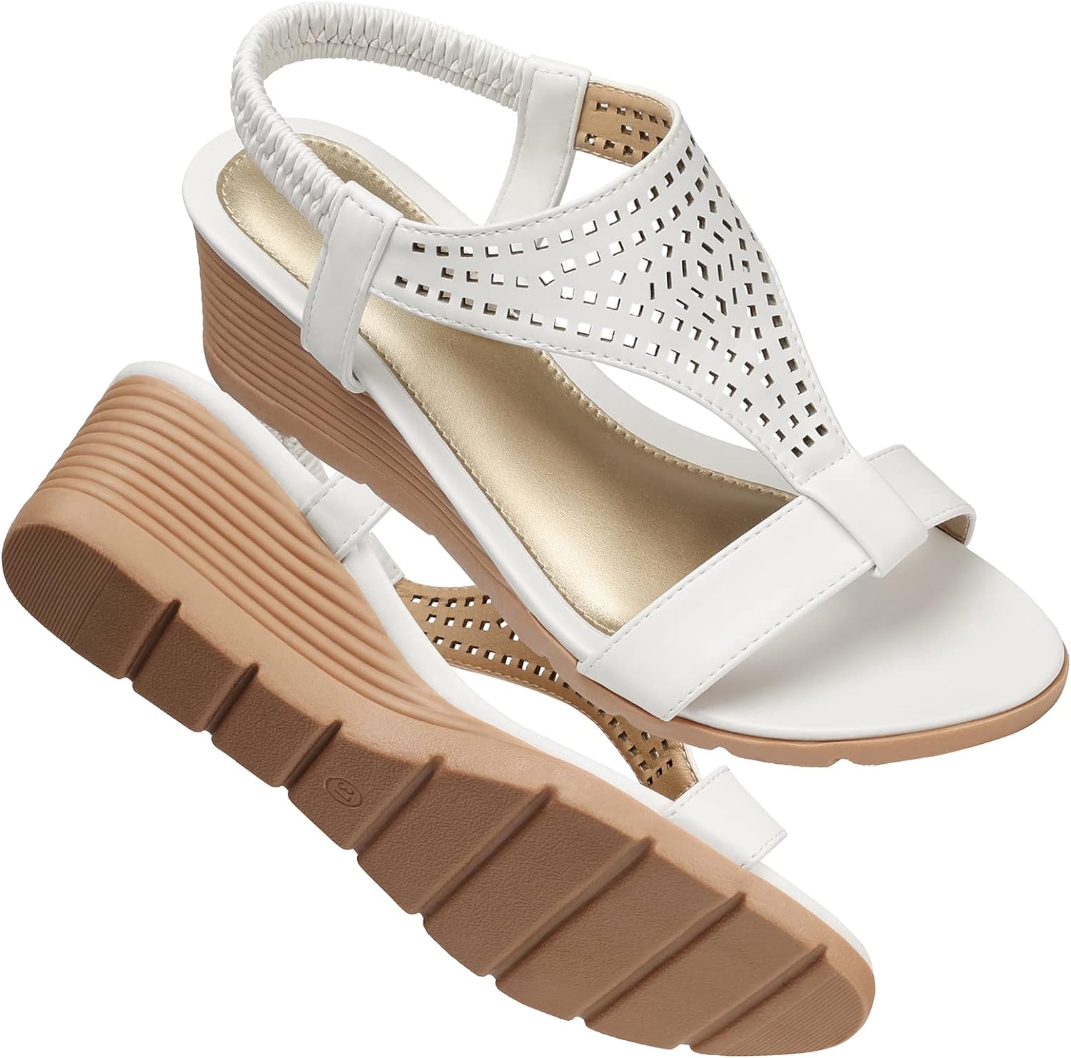 SHIBEVER Womens Wedge Sandals Dressy Summer Comfortable