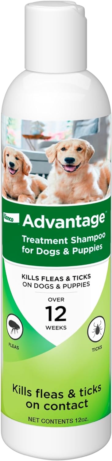 Advantage Dog Flea & Tick Shampoo for Puppies & Adult Dogs | Kills Fleas & Ticks | 12 oz.