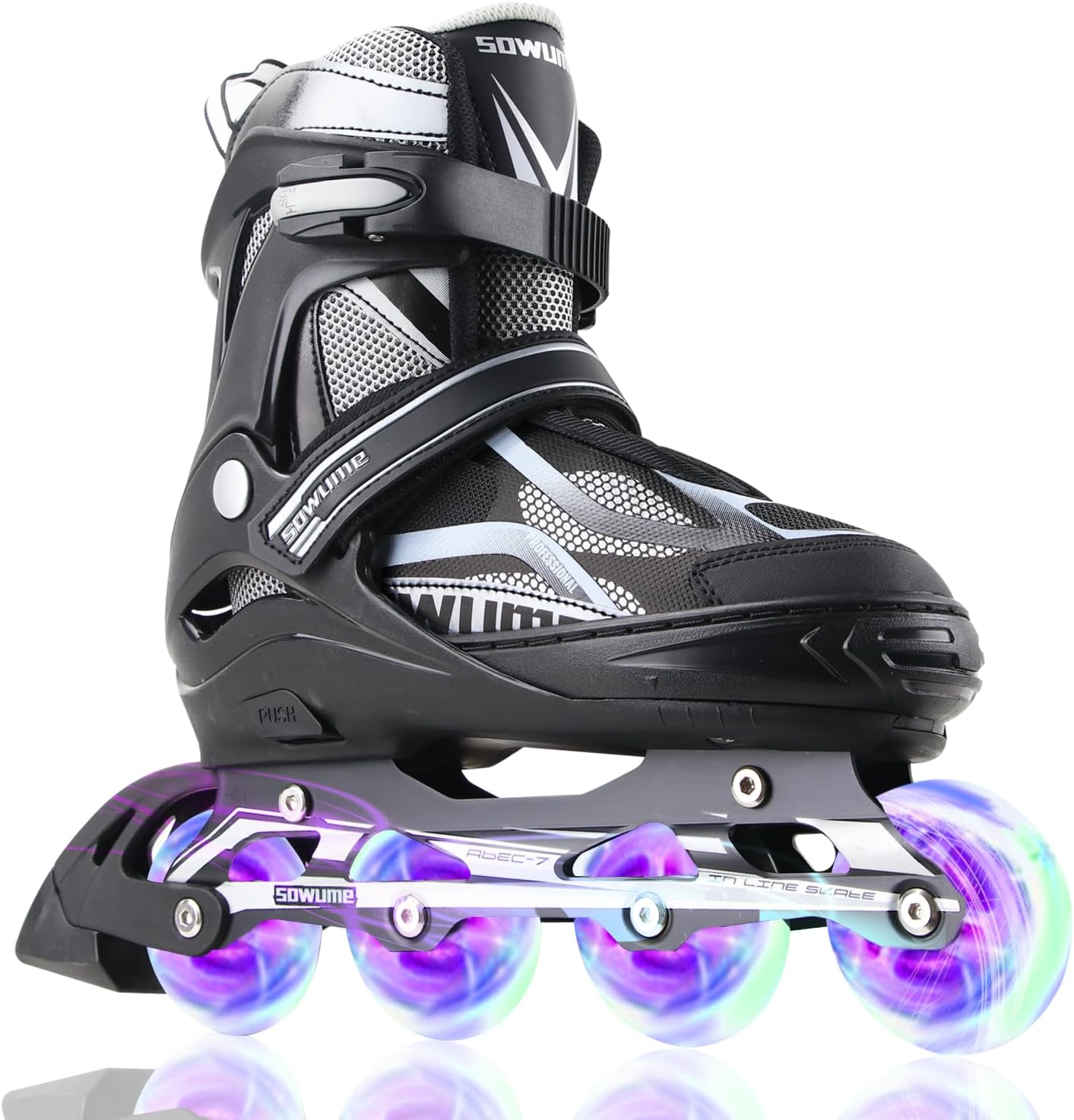 Sowume Adjustable Inline Skates for Girls and Boys, Roller skates with All Light Up Wheels, Patines para mujer for Kids and Adults, Men, Women