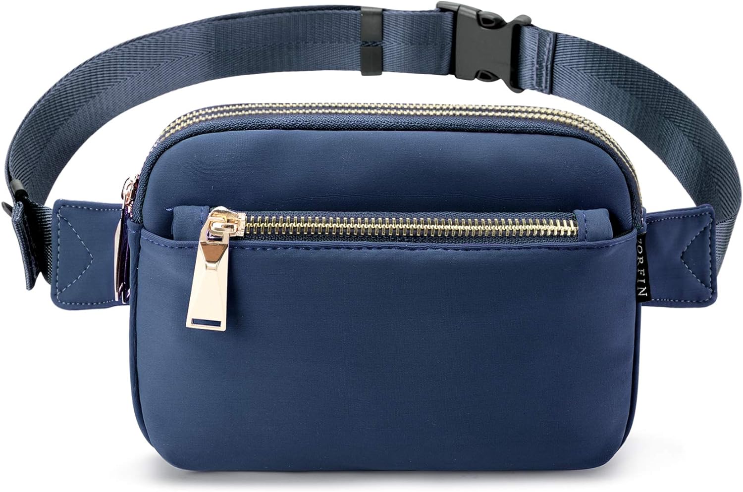 ZORFIN Fanny Packs for Women Men: Crossbody Belt Bag with Adjustable Strap - Fashion Waist Packs for Workout Running Traveling Hiking Dark Blue