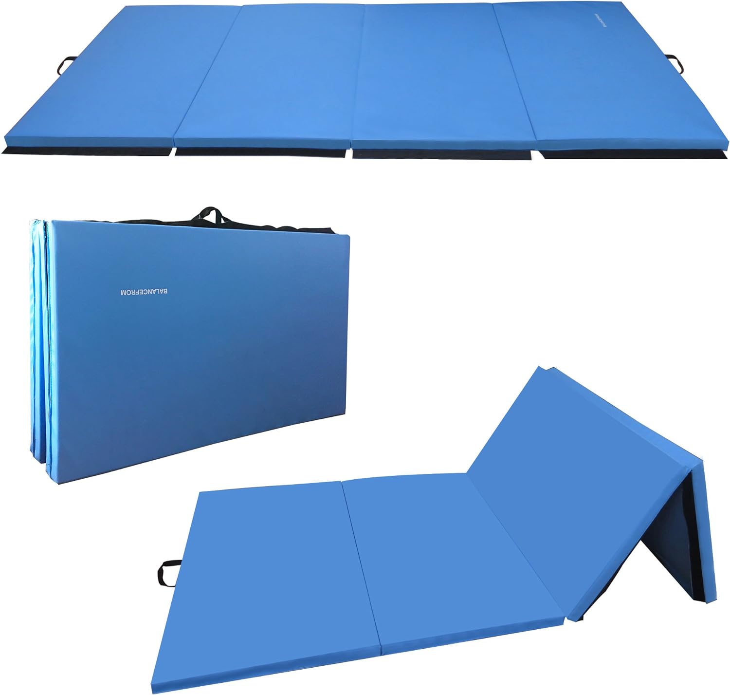 BalanceFrom All Purpose 4'x10'x2" Extra Thick High Density Anti Tear Gymnastics Gym Folding Exercise Aerobics Mats, Multiple Colors