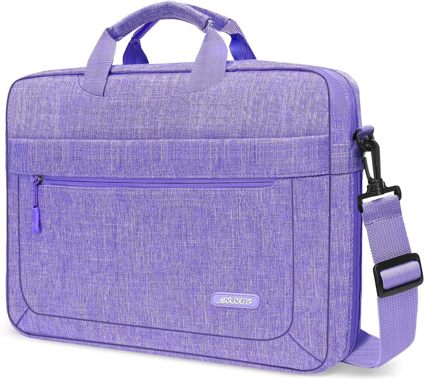 MOSISO Laptop Shoulder Messenger Bag Compatible with MacBook Air/Pro,13-13.3 inch Notebook,Compatible with MacBook Pro 14 inch M3 M2 M1 Pro Max 2023-2021 with Adjustable Depth at Bottom, Purple