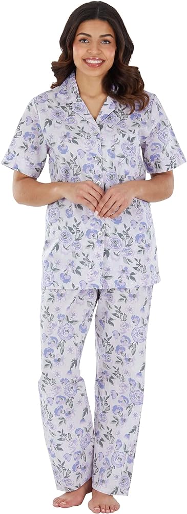 These are boxy and not tight anywhere.  Who wants to sleep in tight clothes.  The cotton will  soften up with washing.  It's a  light weight fabric perfect for summer or warm climates.  Cute patterns too.  Just what I wanted - short sleeves,  long legs, buttons.
