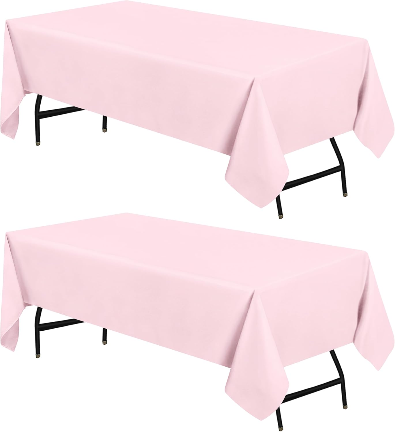 Utopia Kitchen Rectangle Table Cloth 2 Pack [60x102 Inches, Pink] Tablecloth Machine Washable Fabric Polyester Table Cover for Dining, Buffet Parties, Picnic, Events, Weddings and Restaurants