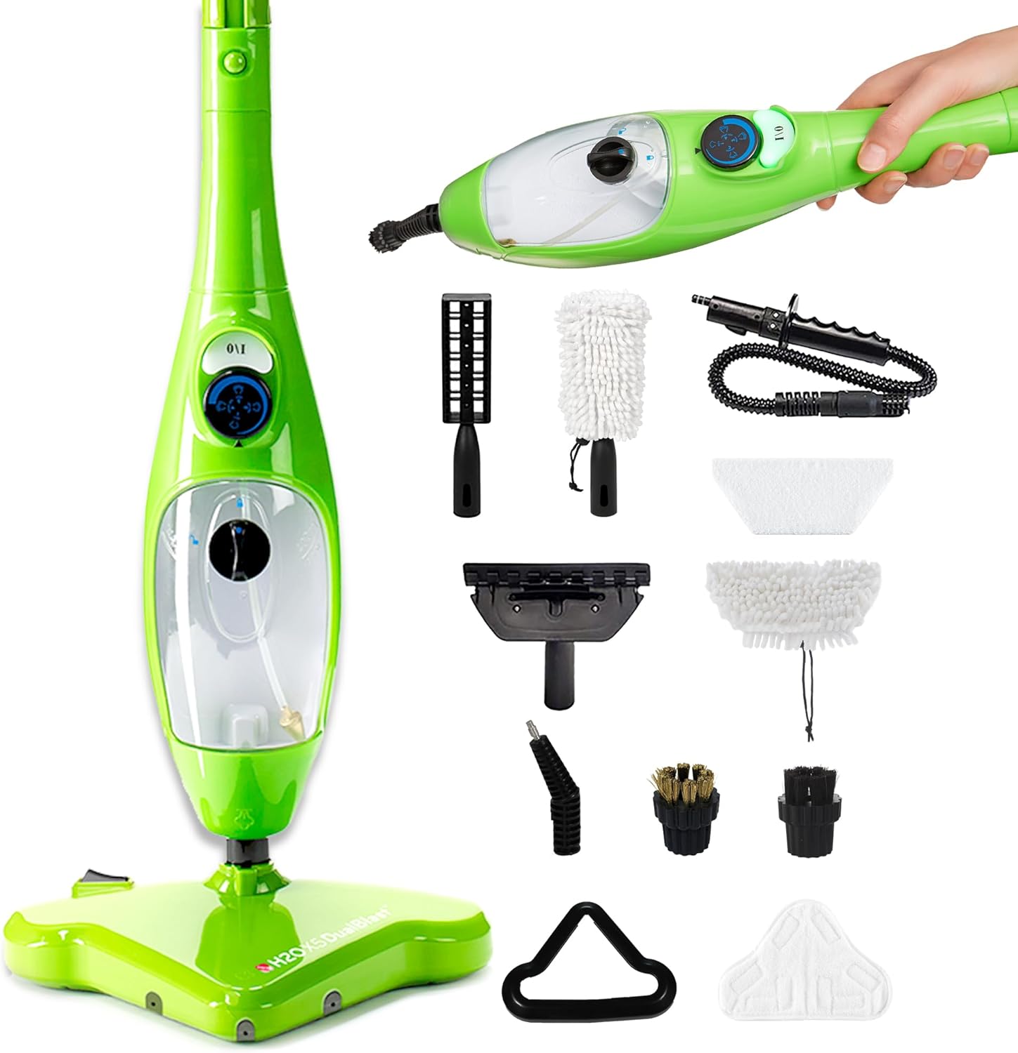 H2O MOP X5 Steam Mop with Dualblast head and Handheld Steam Cleaner For Kitchen Tile Floors, Hardwood Floors, Grout Cleaner, Upholstery Cleaner and Carpets