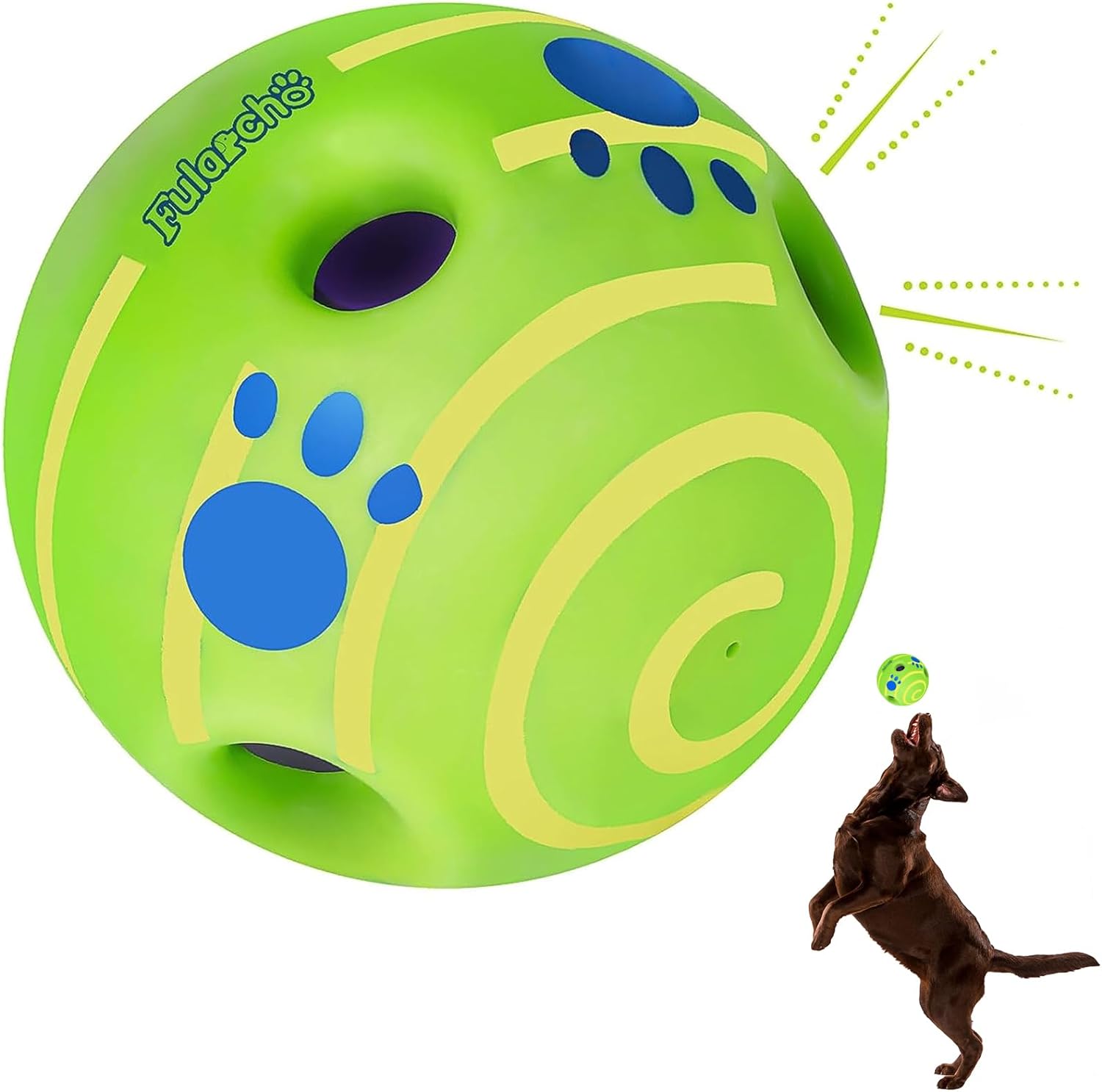 PAEYOOR Wobble Giggle Ball for Dogs, Wiggle Ball Dog Toy, Interactive Dog Toys for Small/Medium/Large Dogs, Fun Giggle Sounds When Rolled or Shaken Perfect Dog Gift-5.51 inch