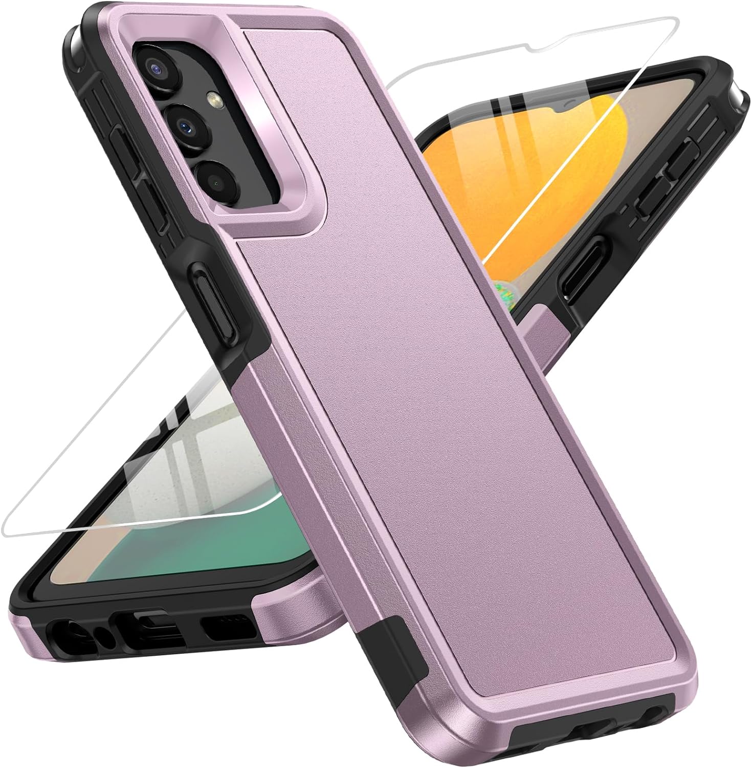 BNIUT for Samsung Galaxy A13 5G Case: (& for Samsung A13 LTE 4G Case) Dual Layer Protective Heavy Duty Cell Phone Cover Shockproof Rugged - Military Protection Bumper Tough (Rose Gold)