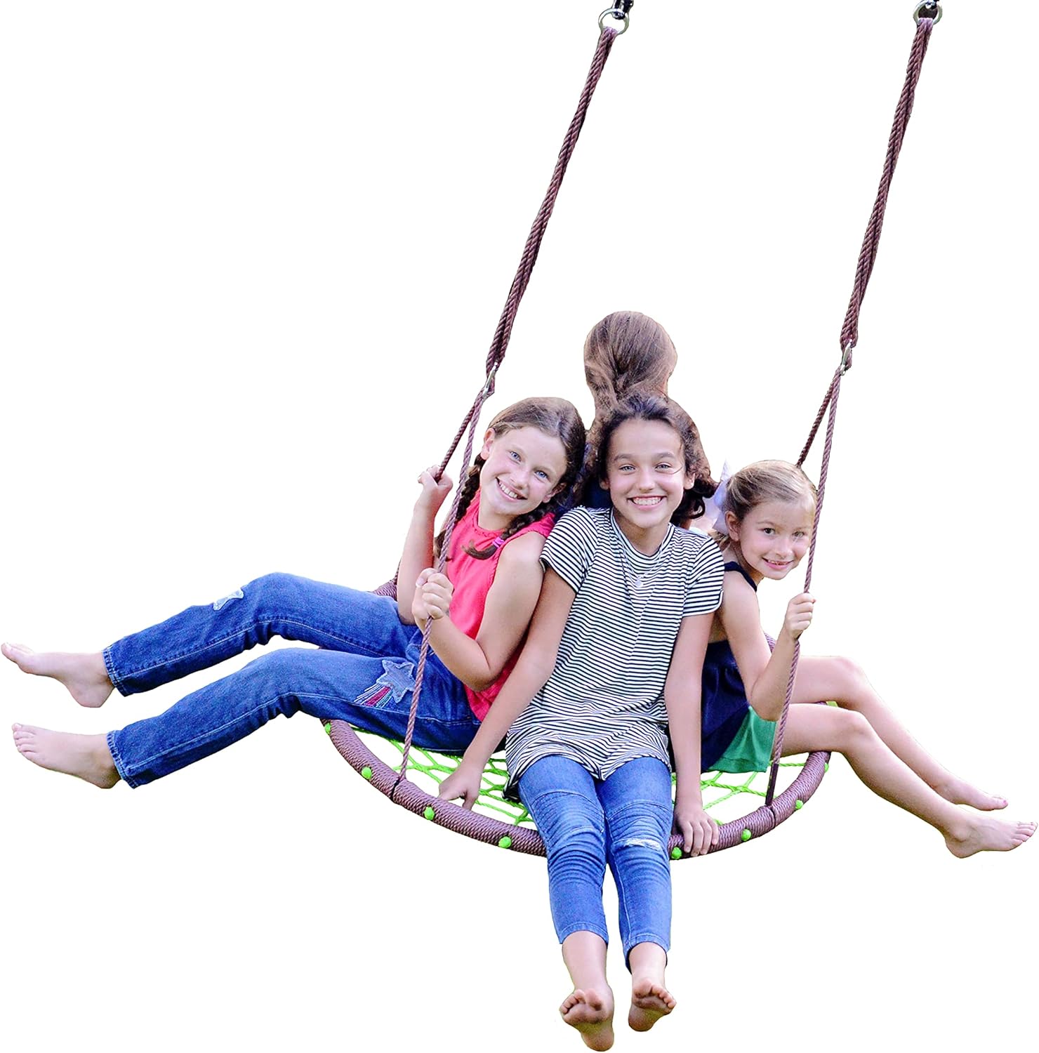 Swurfer Web Tree Swing, Saucer Swing  Tree Swings for Kids Outdoor, Outdoor Swing for Kids, Weather Resistant, Durable Aluminum Frame, Adjustable Rope, Easy Tool Free Assembly, Holds up to 500lbs