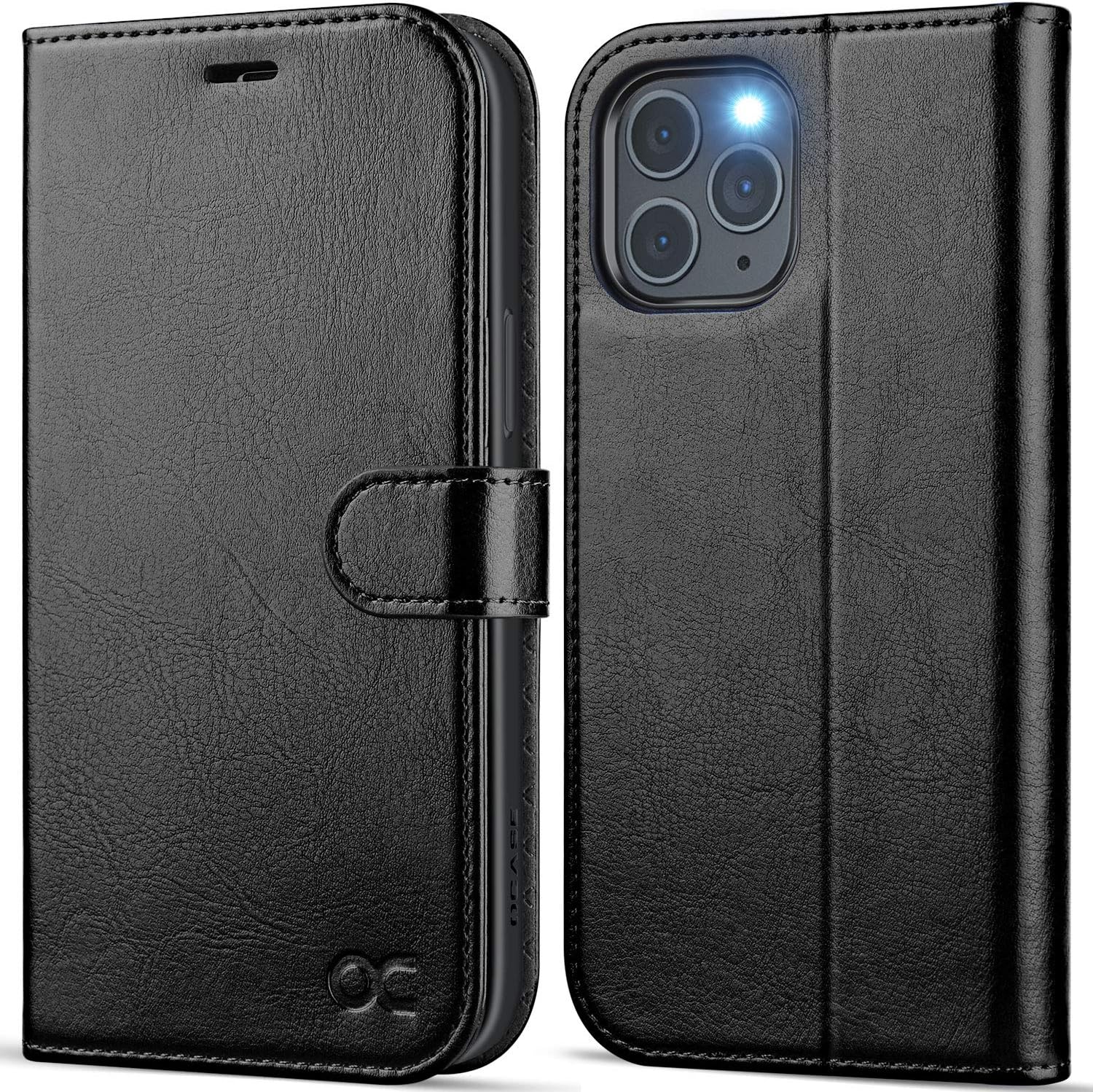 OCASE Compatible with iPhone 12 Pro Max Wallet Case, PU Leather Flip Folio Case with Card Holders RFID Blocking Kickstand [Shockproof TPU Inner Shell] Phone Cover 6.7 Inch (Black)