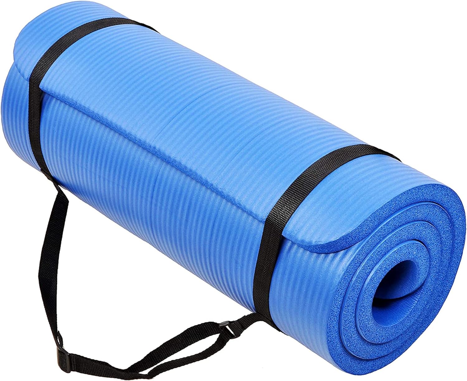 BalanceFrom All-Purpose 1-Inch Extra Thick High Density Anti-Tear Exercise Yoga Mat with Carrying Strap, Multiple Colors