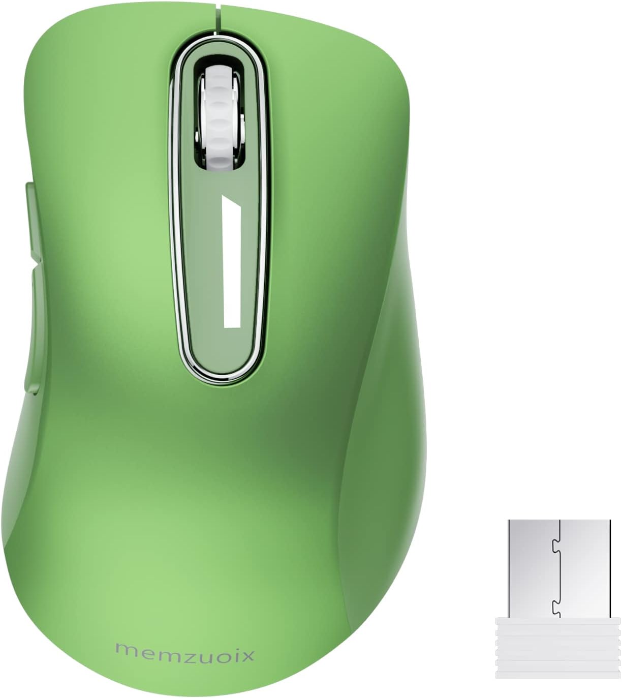 memzuoix 2.4G Wireless Mouse, 1200 DPI Mobile Optical Cordless Mouse with USB Receiver, Portable Computer Mice Wireless Mouse for Laptop, PC, Desktop, MacBook, 5 Buttons (Mint Green)