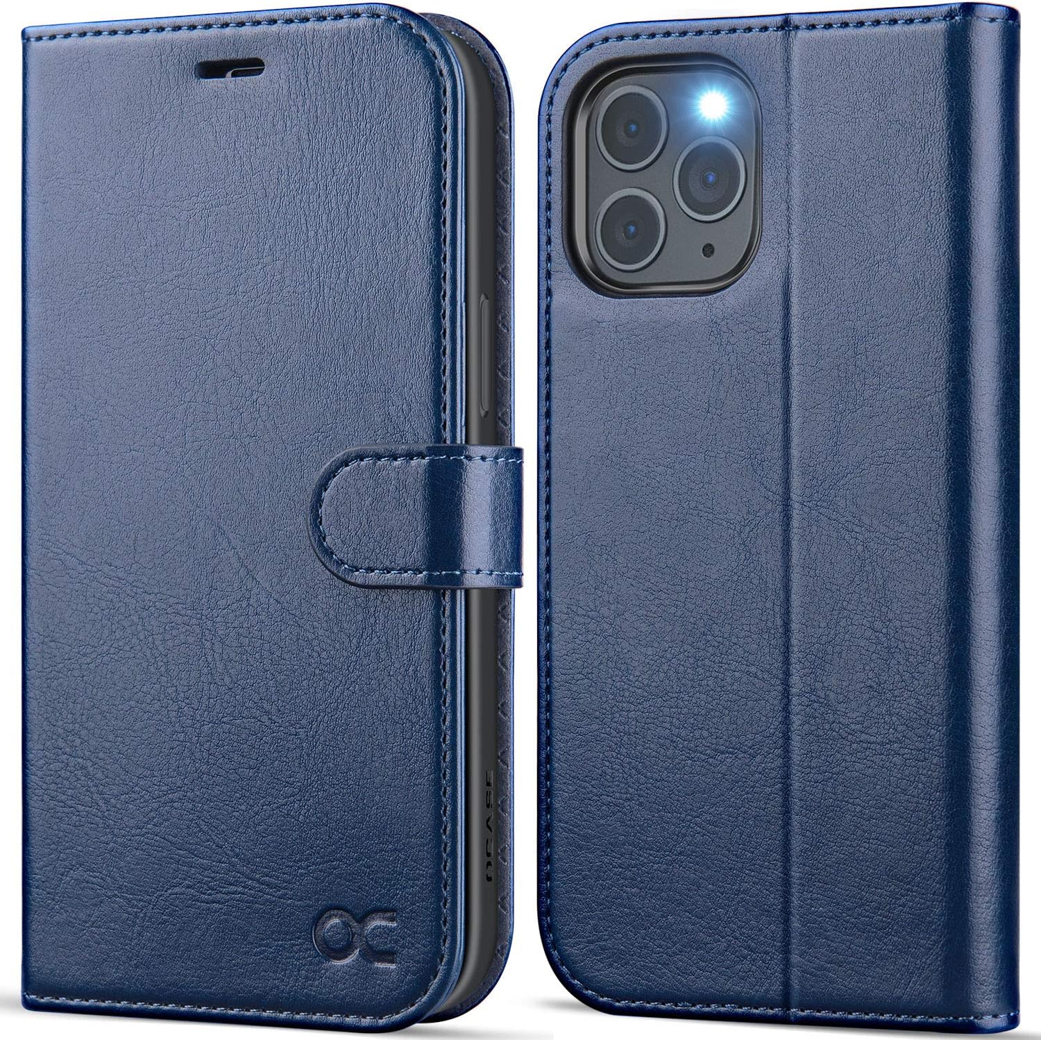 OCASE Compatible with iPhone 12 Pro Max Wallet Case, PU Leather Flip Folio Case with Card Holders RFID Blocking Kickstand [Shockproof TPU Inner Shell] Phone Cover 6.7 Inch (Blue)