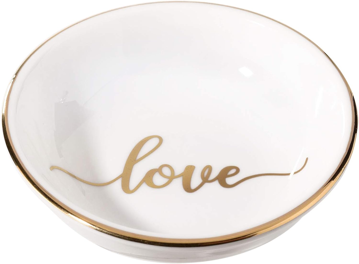 Lillian Rose Love Ceramic Ring Dish, Off-White, 3.5