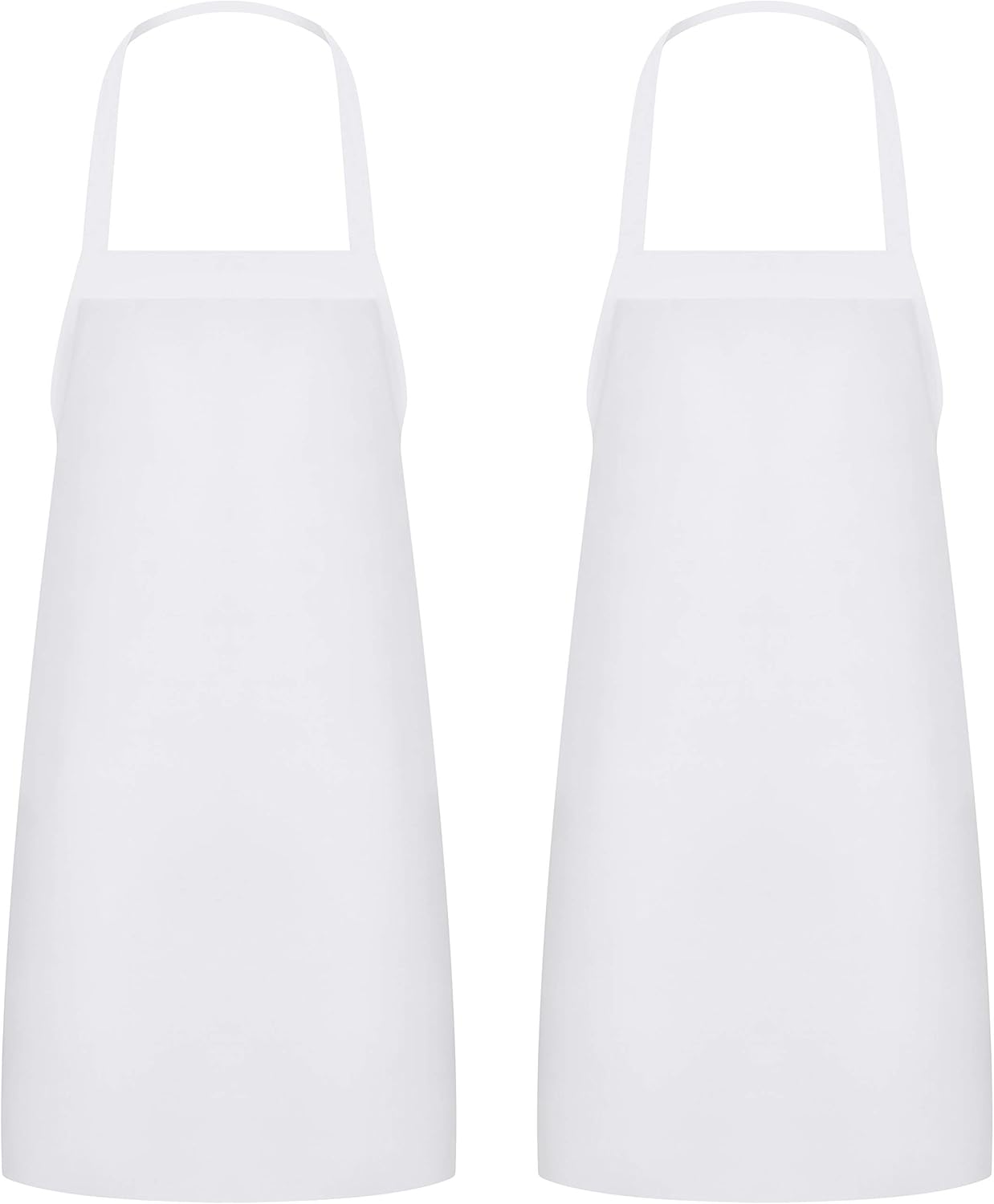 Utopia Kitchen Bib Aprons Bulk, 2 Pack Aprons (32 x 28 Inches), White