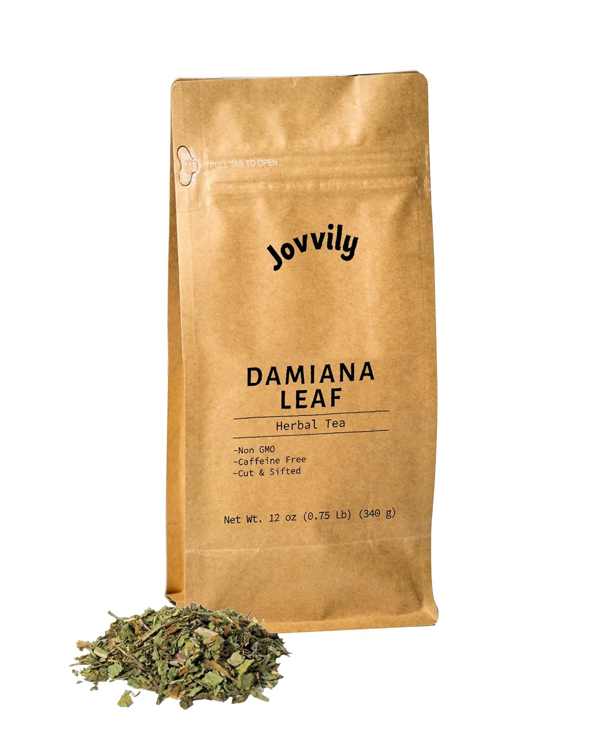 Jovvily Damiana Leaf - 12 oz - Cut & Sifted - Herbal Tea - Caffeine Free - Non-GMO