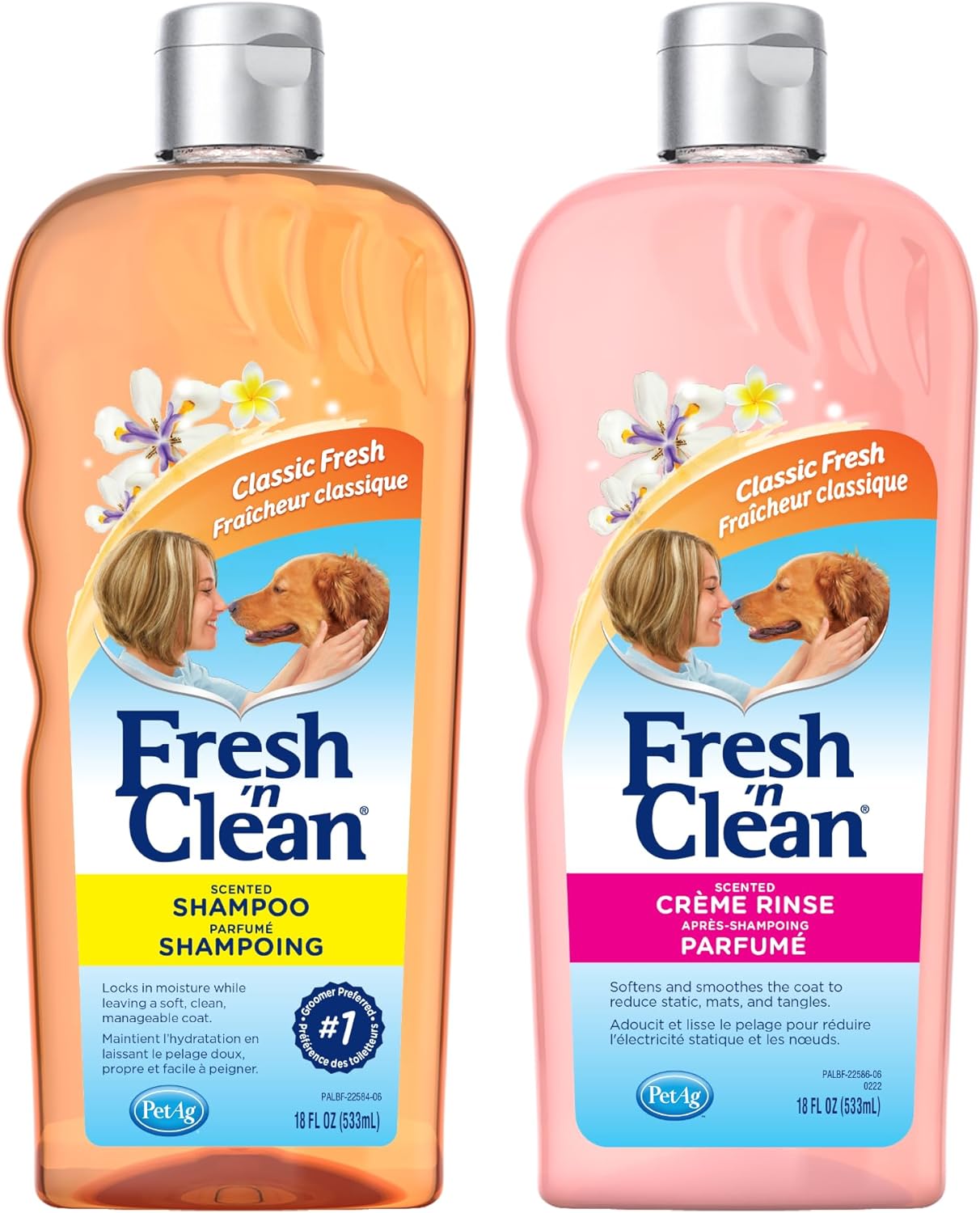 Fresh n Clean Scented Shampoo, Classic Fresh Scent (18 oz) + Fresh n Clean Scented Creme Rinse Conditioner, Classic Fresh Scent (18 oz)