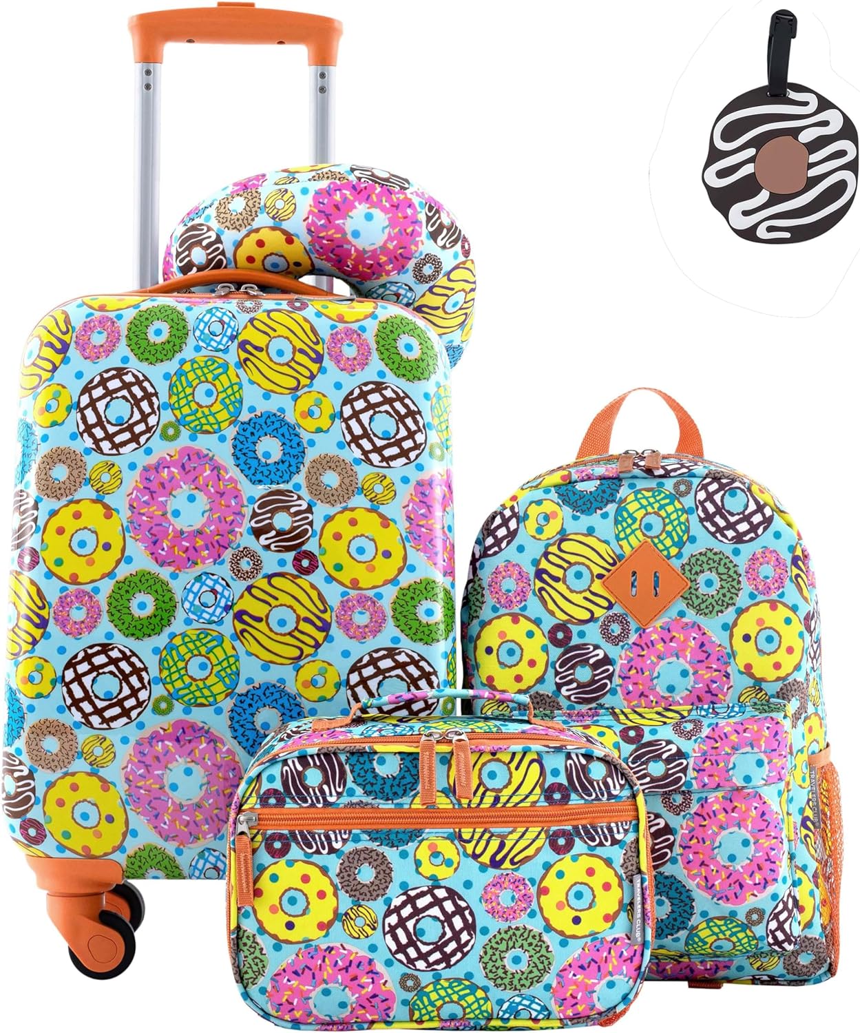 Travelers Club 5 Piece Kids' Luggage Set, Donut