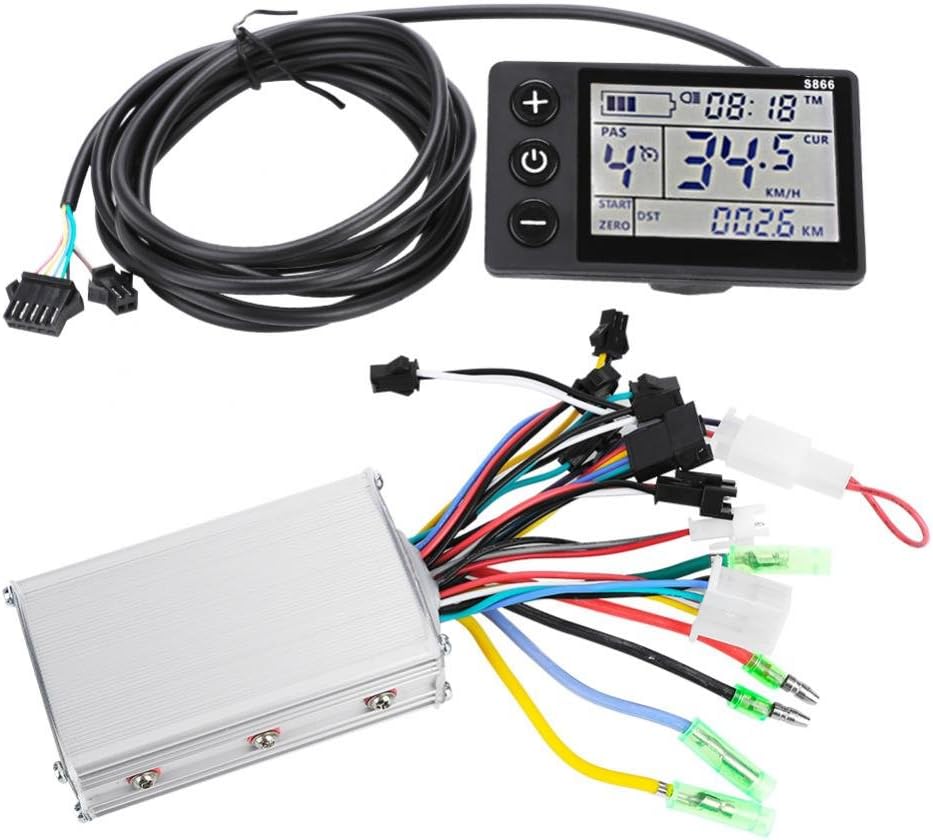 Electric Motor Controller, 24V-48V Waterproof LCD Display Panel Brushless Controller Kit for Electric Scooter