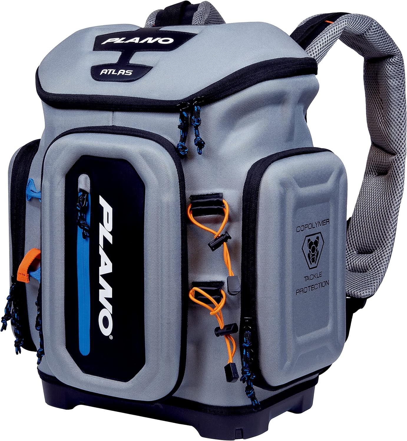 Plano Atlas 3700 Tackle Fishing Backpack, Gray EVA Material, Includes 3 3750 StowAway Utility Boxes for Worms, Lures, & Baits, Waterproof & Non-Skid Base