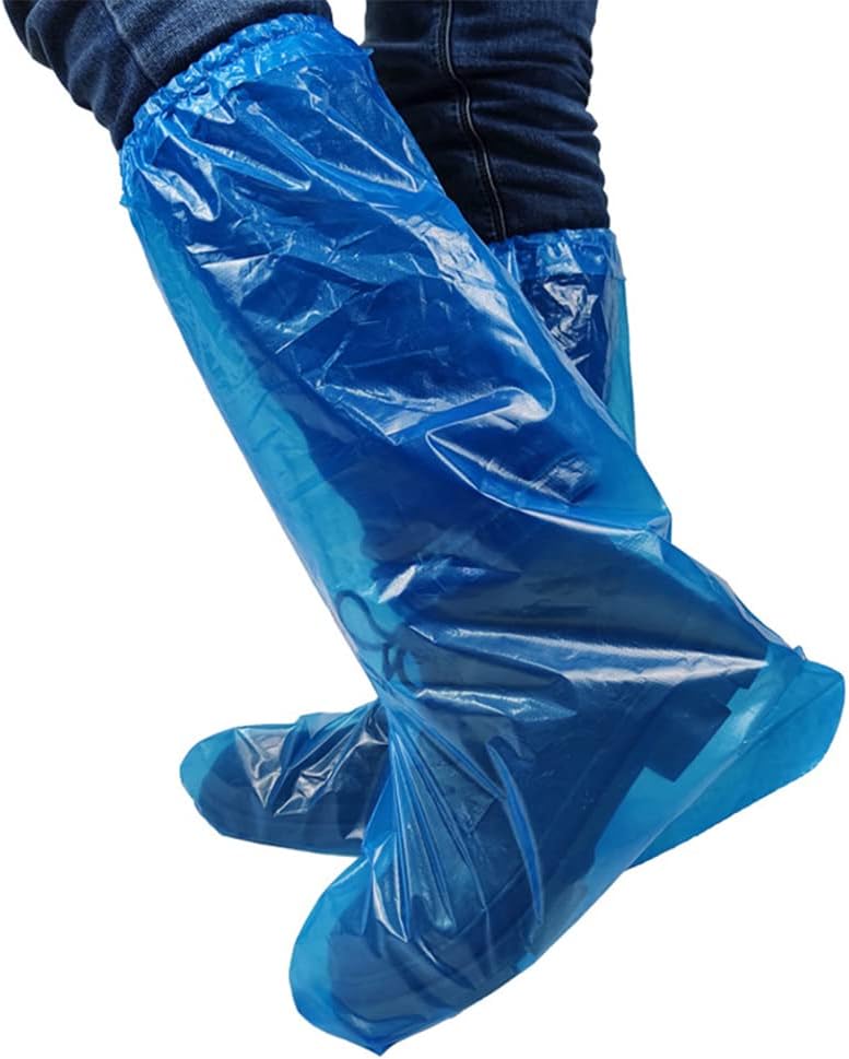 Pack of 80 Disposable Thicker Boot and Shoe Covers 19 inch Tall Extra Large Resistant Water/Skid Resistant Blue (80)