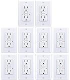 TOPGREENER USB Outlet, 20 Amp Type C USB Wall Charger Outlet, Tamper-Resistant Receptacle with 2 USB Charging Ports for iPhone 15 Series & More, Wall Plate Included, TU22036AC-W-6PCS, White, 6 Pack