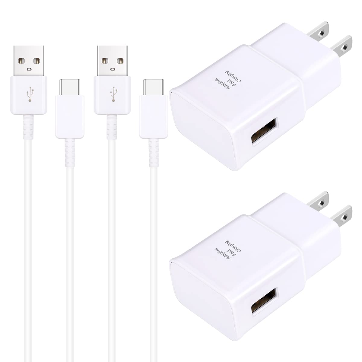 Fast Charger with USB Type C Cable 10ft for Samsung Galaxy S10/S10e/S10 Plus/S9/S9 Plus/S8/S8 Plus/A13/S23/A30/A31/A32/A50/A51/A52/A53/Note 20/Note 10/Note 9/Note 8/S20/S20 /S21/S21 /S22 Ultra,2Pack