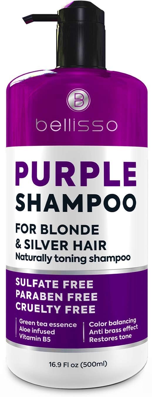 Purple Shampoo - Toner for Blonde Hair - Sulfate and Paraben Free - More Balanced Color Treated, Bleached, Silver, White and Gray Hair - No More Orange, Straw Yellow and Brassy Tones - Women and Men