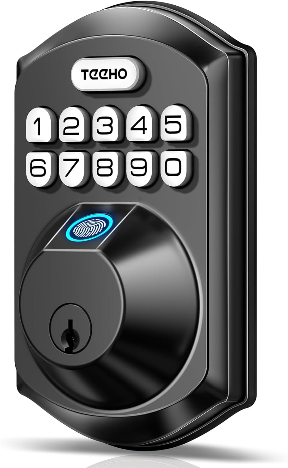 TEEHO TE002 Fingerprint Door Lock - Keyless Entry Door Lock - Electronic Keypad Deadbolt Lock - Smart Locks for Front Door - Door Lock with Code - Auto Lock - Easy Installation - Matte Black