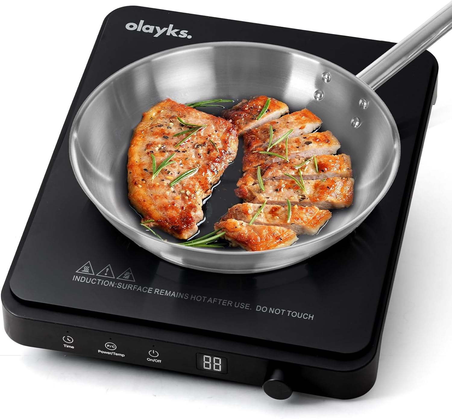 Portable Induction Cooktop, Countertop Burner Hot Plate 1500W With Sensor Touch, Electric Induction Cooker With 9-Level Adjustment, 3-Hour Timer, Auto-Shut-Off, LED Display, Auto Pot Detection