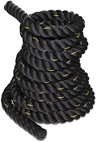 ZENY Exercise Battle Rope 1.5/2 Inch Diameter 30ft/40ft/50ft Length Poly Dacron Workout Exercise Training Rope Core Strength Muscles Building Conditioning Rope Home Gym Equipment