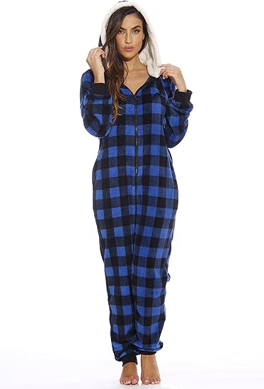 Just Love Buffalo Plaid Adult Onesie