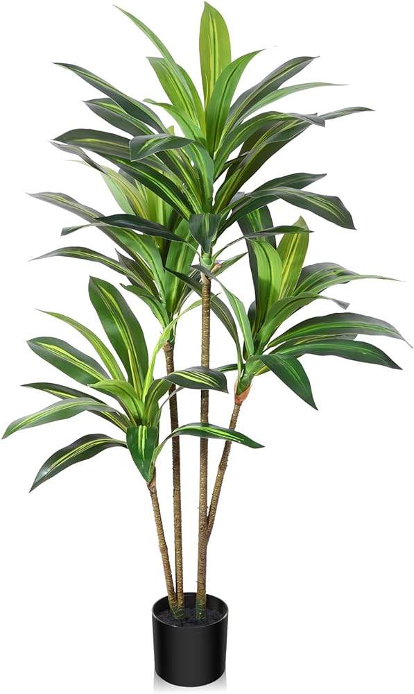 Introducing the OAKRED Artificial Dracaena Tree  a masterpiece of botanical artistry that has completely transformed my indoor space. As a connoisseur of interior design, I've had my fair share of experiences with fake plants, but the lifelike beauty and impeccable quality of the OAKRED 5FT Artificial Dracaena Tree truly set it apart.From the moment I unboxed this artificial tree, I was captivated by its stunning realism. The level of detail in the leaves, the intricacies of the bark, and the overall arrangement mirror the perfection found in nature itself. This dracaena tree stands tall and proud, effortlessly emulating the grandeur of a live plant, yet without the maintenance demands.What truly impressed me was the careful attention OAKRED has paid to the coloration and texture of the leaves. The subtle gradients, realistic veining, and natural-looking variations in hue mimic the play of light and shadow that give real plants their depth and dimension. This attention to detail is what truly elevates this artificial dracaena tree to a league of its own.The 5-foot height of the tree adds an instant touch of elegance to any space. Its stature is neither overpowering nor underwhelming, making it a perfect addition to a variety of environments  be it an office lobby, a living room, or a conference room. The well-proportioned branches cascade gracefully, creating a calming and inviting atmosphere that breathes life into any room.Installation was refreshingly simple. The tree arrives pre-potted in a sturdy base, which provides stability and prevents any accidental tipping. I appreciated the minimal effort required to set it up, allowing me to focus on arranging the leaves to my liking and finding the perfect spot to showcase its beauty.One of the key benefits of this artificial dracaena tree is its low-maintenance nature. Gone are the worries of watering, sunlight, or pruning. It retains its allure day in and day out, never wilting or losing its charm. This is particularly advantageous for busy professionals or anyone seeking a touch of nature in environments where real plants might struggle to thrive.In terms of value, the OAKRED Artificial Dracaena Tree is worth every cent. Its lifelike quality, attention to detail, and transformative impact on indoor spaces make it an investment that keeps on giving. It's not just an artificial tree; it's an artistic statement that effortlessly enhances aesthetics and elevates the ambiance of any room.In conclusion, if you're seeking to infuse your indoor space with the beauty of nature without the hassle of maintenance, the OAKRED 5FT Artificial Dracaena Tree is the perfect solution. Its realistic charm, easy installation, and lasting allure have exceeded my expectations, and I wholeheartedly recommend it to anyone in search of a touch of elegance and botanical elegance for their interior spaces.