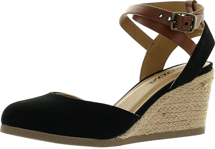 Soda Womens Request Closed Toe Espadrille Wedge Sandal