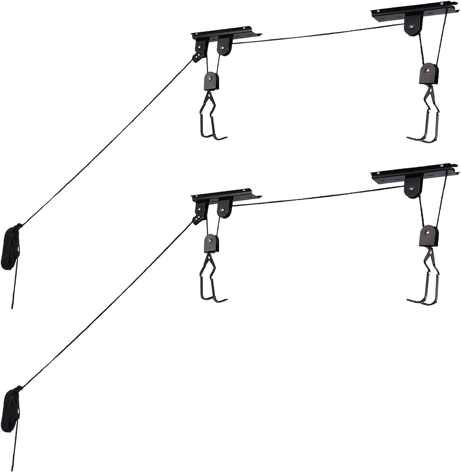 Bike Hoists - Overhead Pulley System with 100 lb Capacity for Bicycles or Ladders - Secure Garage Ceiling Storage by Rad Cycle