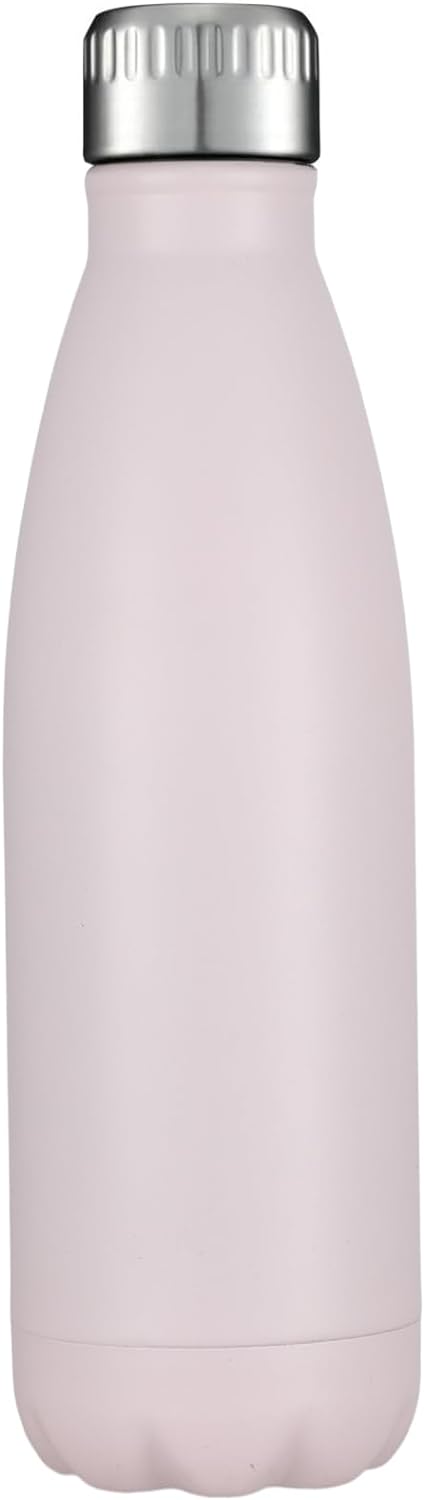 HASLE OUTFITTERS 17oz Stainless Steel Water Bottles, Vacuum Insulated Water Bottles Double Walled Powder Coated Reusable Metal Sports Water Bottles Keep Drinks Hot and Cold, Pink, 1Pack