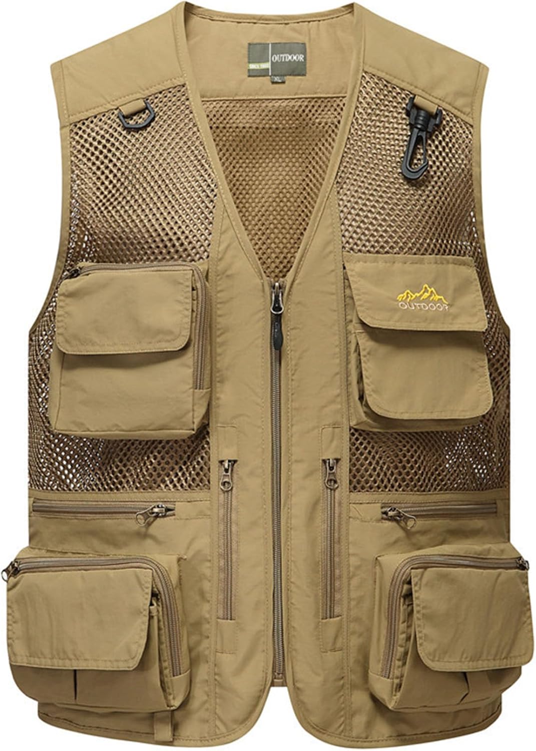 Flygo Men' Utility Cargo Vest Outdoor Fishing Safari Travel Work Photo Vest with Pockets