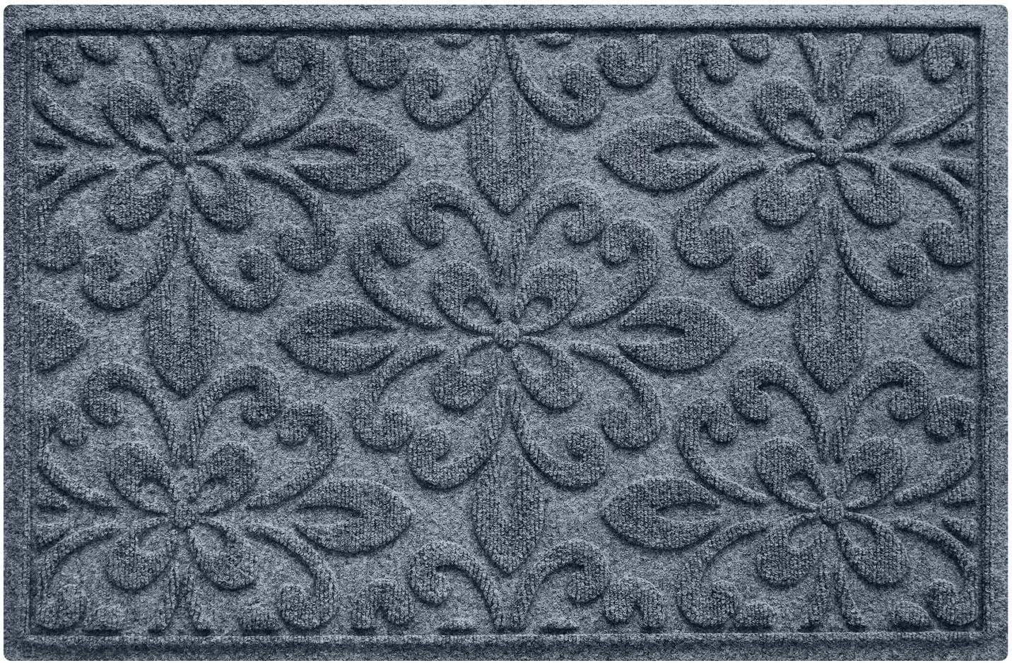 Bungalow Flooring Waterhog Door Mat, 2' x 3' Made in USA, Durable and Decorative Floor Covering, Skid Resistant, Indoor/Outdoor, Water-Trapping, Phoenix Collection, Bluestone