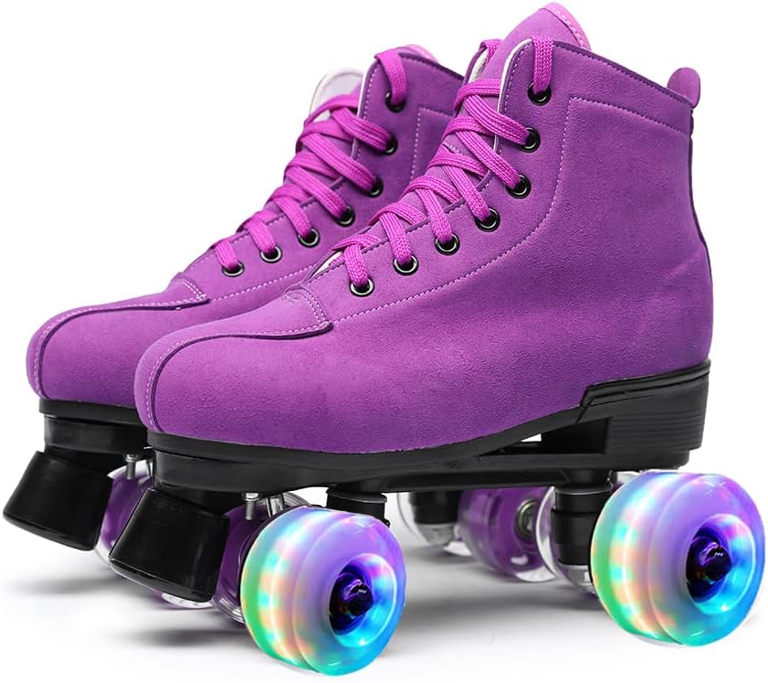 Roller Skates Outdoor Suede Quad Skates for Women and Men