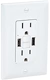 GFCI Outlet 20 Amp, UL Listed, Tamper-Resistant, Weather Resistant Receptacle Indoor or Outdoor Use, LED Indicator with Decor Wall Plates and Screws