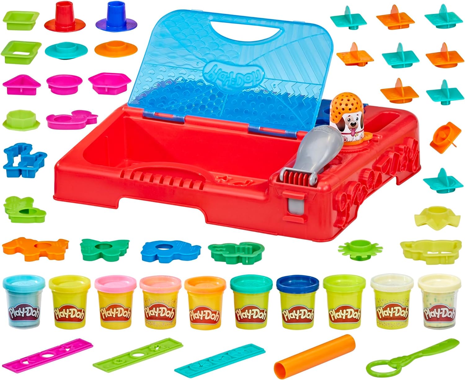 Play-Doh Grab 'n Go Activity Center, with Over 30 Tools and 10 Cans, Kids Arts and Crafts, Preschool Toys for 3 Year Old Girls and Boys and Up, Non-Toxic (Amazon Exclusive)