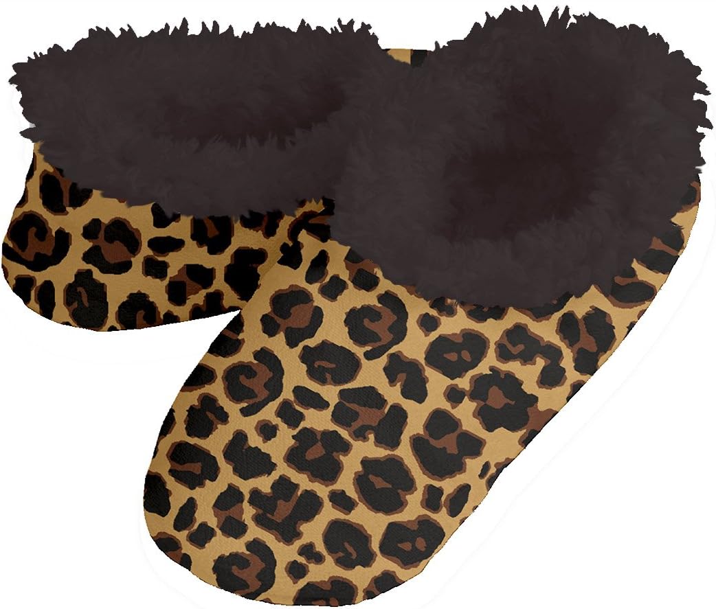 Snoozies! Leopard Women's Sherpa Footcoverings