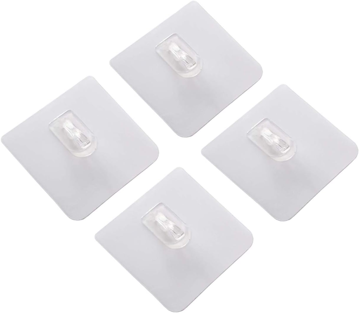 4-Pack Adhesive Suction Hook Adhesive Sticker for Lancher No Drilling Bathroom Shower Shelf - Clear