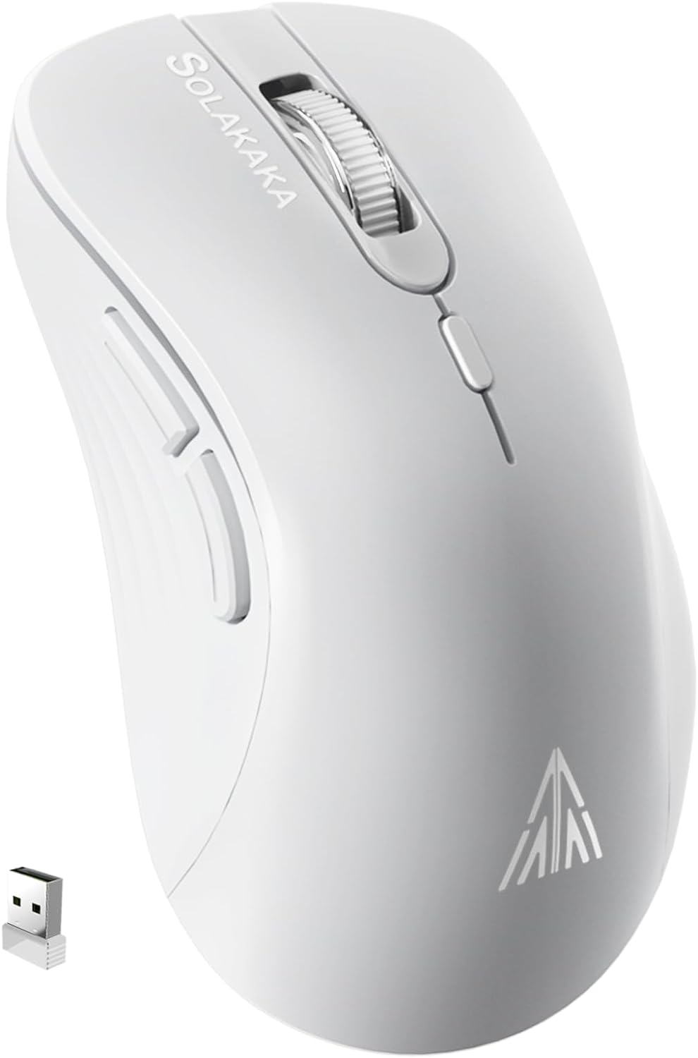 SM66 White Silent Dual Mode Bluetooth/2.4GHz Wireless Mouse, Adjustable 4200 DPI,Rechargeable Computer Mouse Wireless Office Mouse for PC Mac Laptop, Desktop