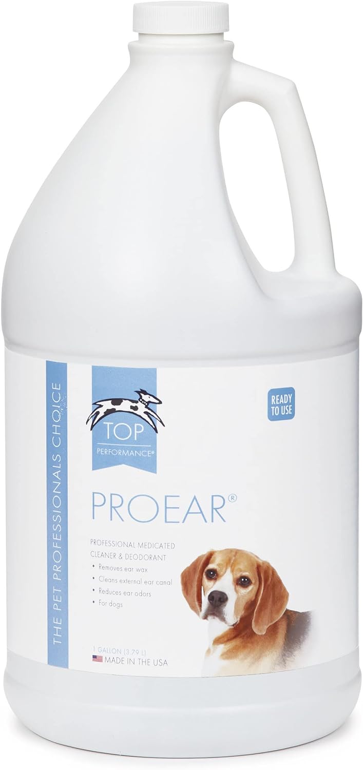 Top Performance ProEar Professional Medicated Ear Cleaners  Versatile and Effective Solution for Cleaning Dog Ears, Gallon